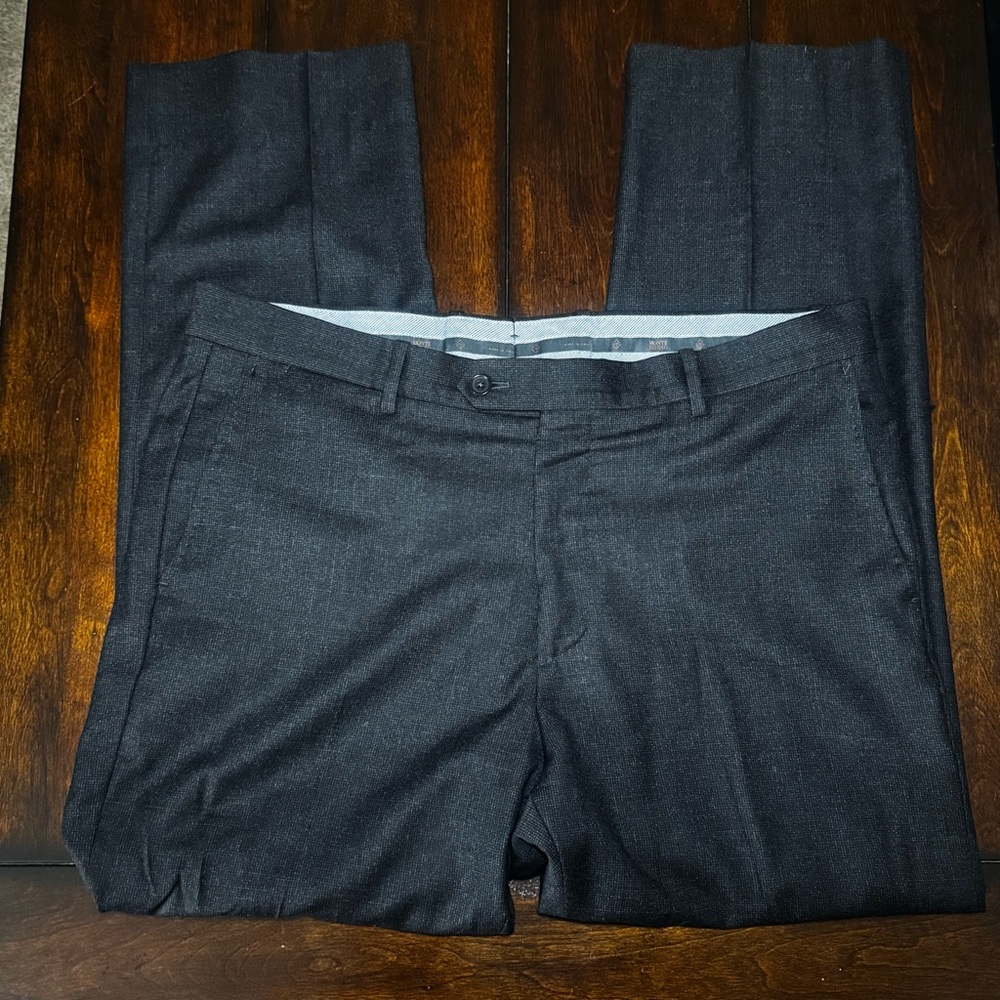 Men's Dark Charcoal Dress Pants 100% Wool 36